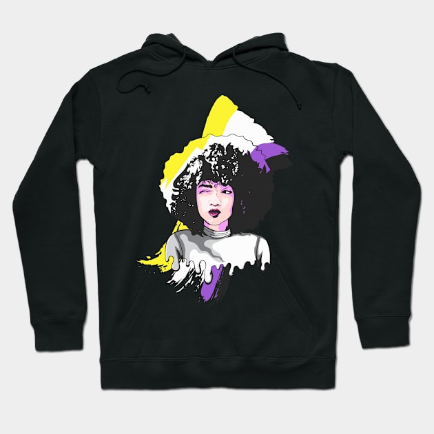 Afro Girl Nonbinary Pride Black History Melanin Black Pride Hoodie by Alex21